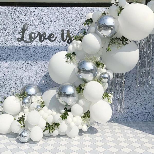 Balloons & Fairy Lights | 125Pc Balloon Garland Kit – Silver And White Balloons & Fairy Lights Balloons & Fairy Lights