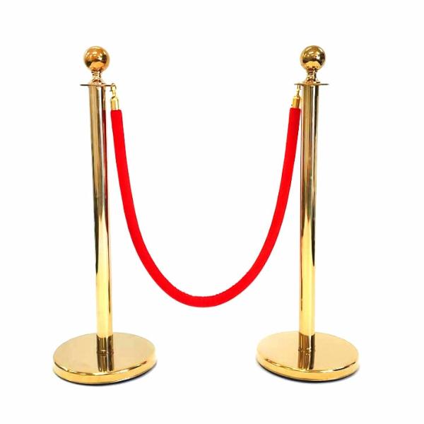 Bollards & Ropes | 2 Premium Gold Bollard / Stanchion & Velvet Red Rope Value Package Decorating, Centrepieces & Accessories Bollards & Ropes