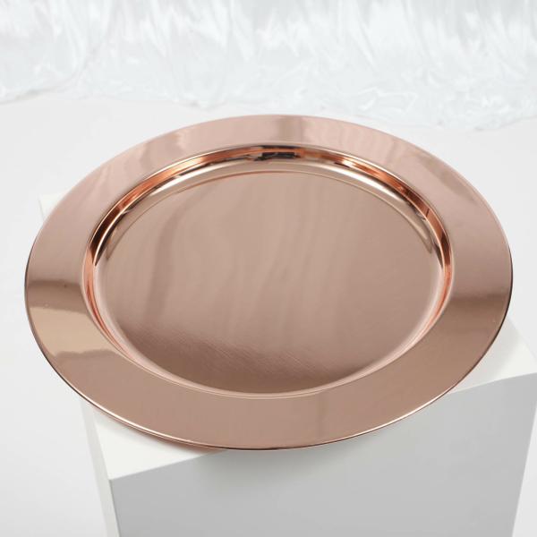 Charger Plates & Dinner Plate Sets | Rose Gold Mirror Charger Plate Sets – 33Cm Charger Plates & Dinner Plate Sets Charger Plates & Dinner Plate Sets