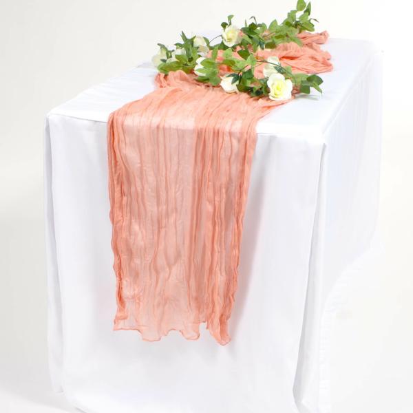 Cheesecloth Table Runners | Cheesecloth Table Runner – Coral Cheesecloth Table Runners Cheesecloth Table Runners