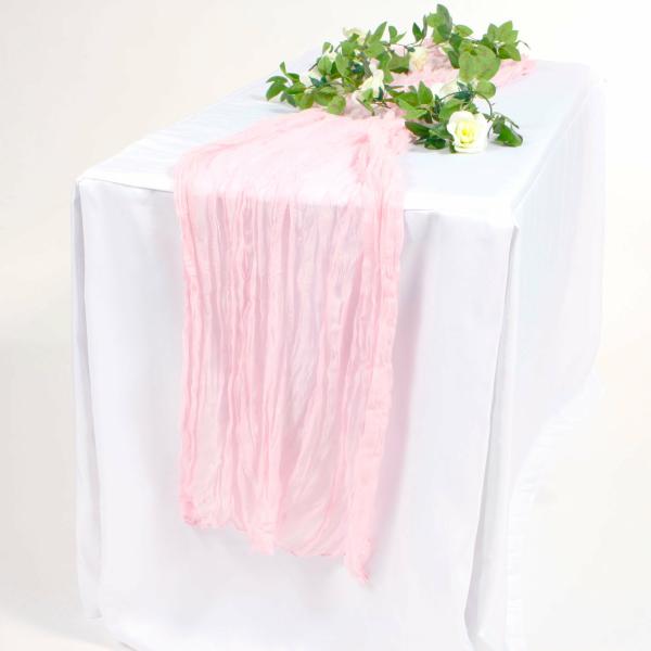 Cheesecloth Table Runners | Cheesecloth Table Runner – Light Pink Cheesecloth Table Runners Cheesecloth Table Runners