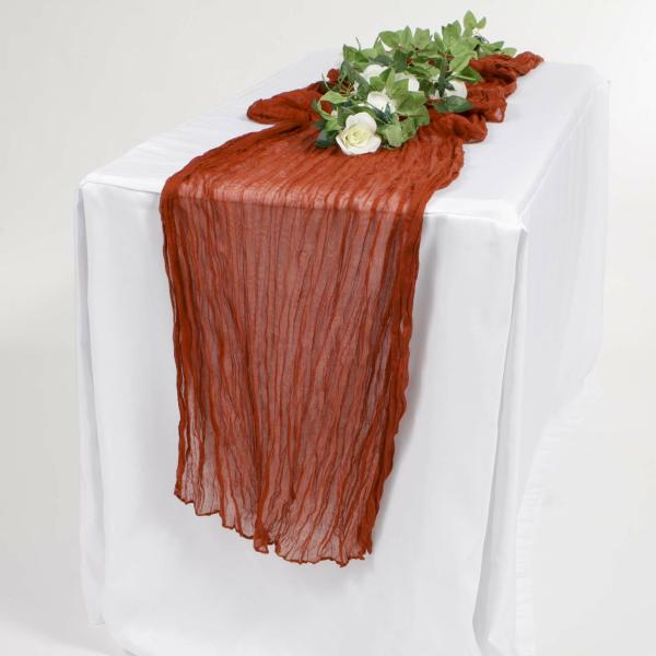 Cheesecloth Table Runners | Cheesecloth Table Runner – Rust Cheesecloth Table Runners Cheesecloth Table Runners