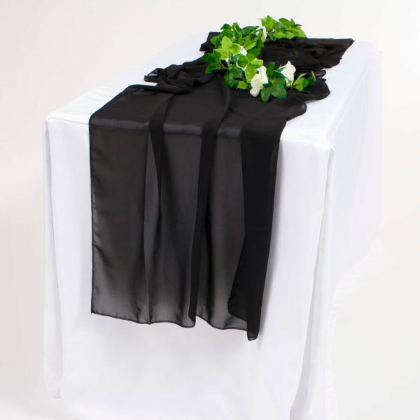 Chiffon Table Runners | Chiffon Table Runner – Black – 70X300Cm Black