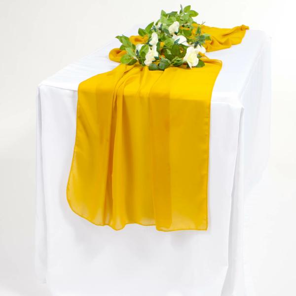 Chiffon Table Runners | Chiffon Table Runner – Gold – 70X300Cm Chiffon Table Runners Chiffon Table Runners