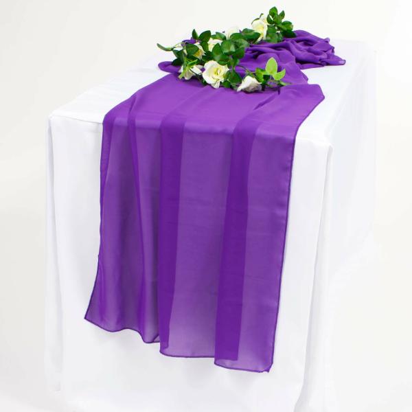 Chiffon Table Runners | Chiffon Table Runner – Purple – 70X300Cm Chiffon Table Runners Chiffon Table Runners