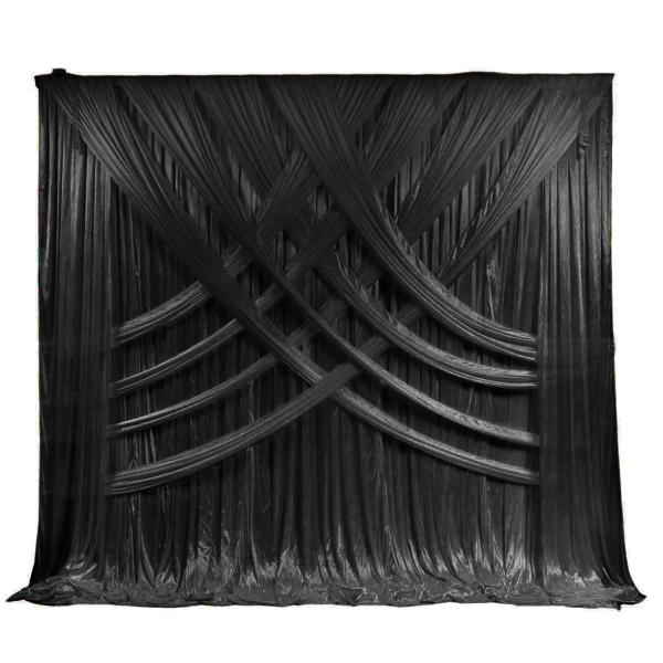 Cross Drape Backdrop | Black Ice Silk Satin Cross Drape Backdrop – 3 Meters Length X 3 Meters High Backdrops & Ceiling Decorations Black