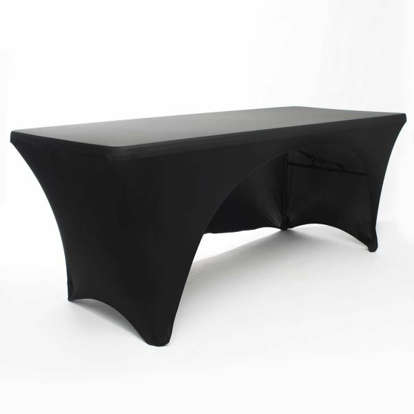 Fitted Tablecloths | Black 3 Sided Fitted Tablecloth (6Ft) Fitted Tablecloths Black