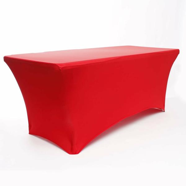 Fitted Tablecloths | Red Fitted Tablecloth (6Ft) Fitted Tablecloths Fitted Tablecloths