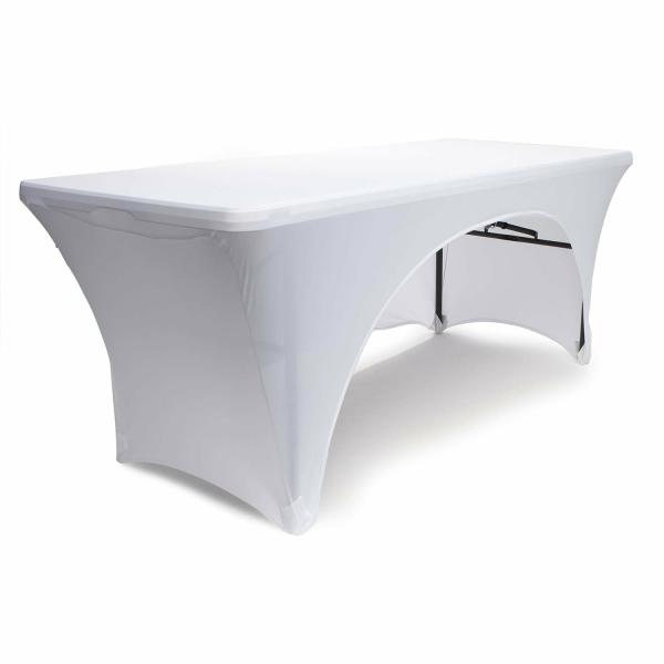 Fitted Tablecloths | White 3 Sided Fitted Tablecloth (6Ft) Fitted Tablecloths Fitted Tablecloths