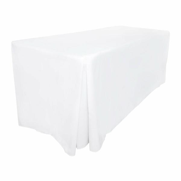 Fitted Tablecloths | White Fitted Tablecloth (6Ft) – Spun Polyester Fitted Tablecloths Fitted Tablecloths