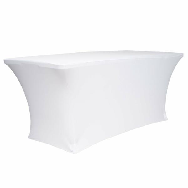 Fitted Tablecloths | White Fitted Tablecloth (6Ft) Fitted Tablecloths Fitted Tablecloths