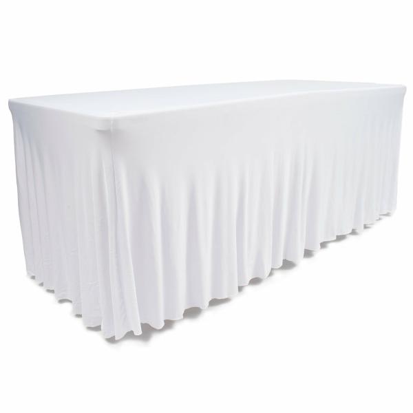 Fitted Tablecloths | White Fitted Tablecloth With Skirting For 6Ft Trestle Tables Fitted Tablecloths Fitted Tablecloths