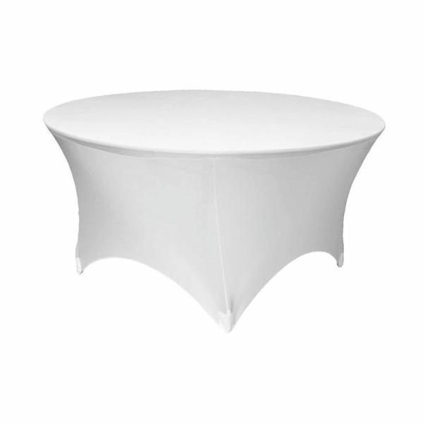 Fitted Tablecloths | White Round Fitted Tablecloth (6Ft) Fitted Tablecloths Fitted Tablecloths