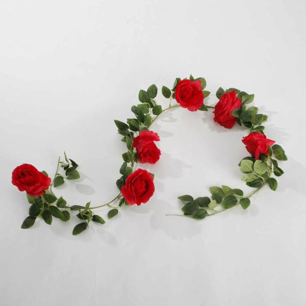 Hanging Flowers, Vines & Garlands | Red Rose (9Cm) Artificial Flower Vine – 1.6M Artificial Flowers, Walls & Greenery Hanging Flowers, Vines & Garlands