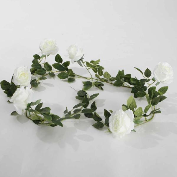 Hanging Flowers, Vines & Garlands | White Rose (9Cm) Artificial Flower Vine – 1.6M Artificial Flowers, Walls & Greenery Hanging Flowers, Vines & Garlands