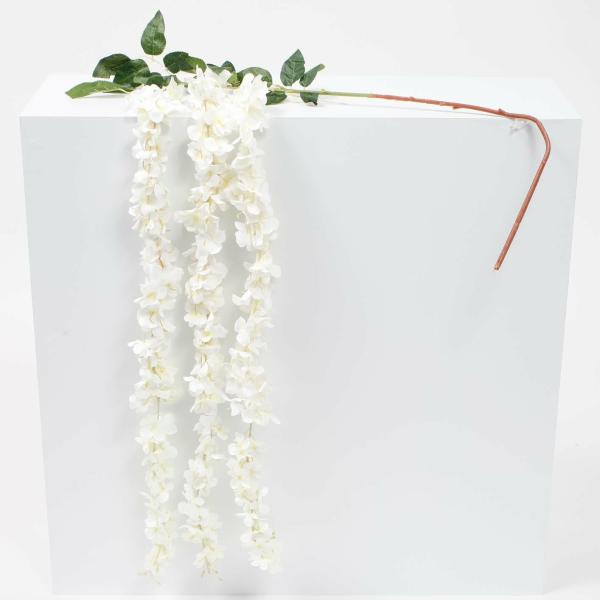 Individual Flower Stems & Branches | Large Premium Hanging Wisteria Garland – White (1.6M) Artificial Flowers, Walls & Greenery Hanging Flowers, Vines & Garlands