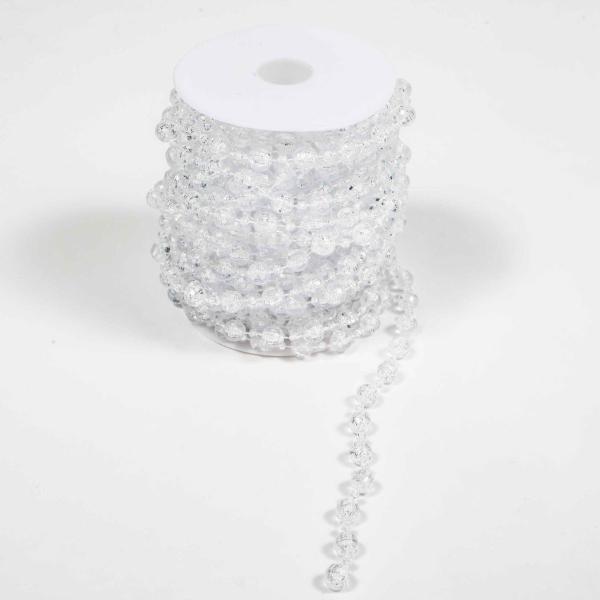 Lace Fabric Rolls & String Bead Garlands | Clear Mixed Pearl String Beads – 15M Aisle Runners & Fabric Rolls Clear