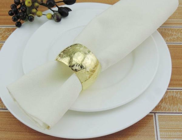 Napkin Rings | Gold Napkin Ring – Romantic Floral Lace Pattern Napkin Rings Gold