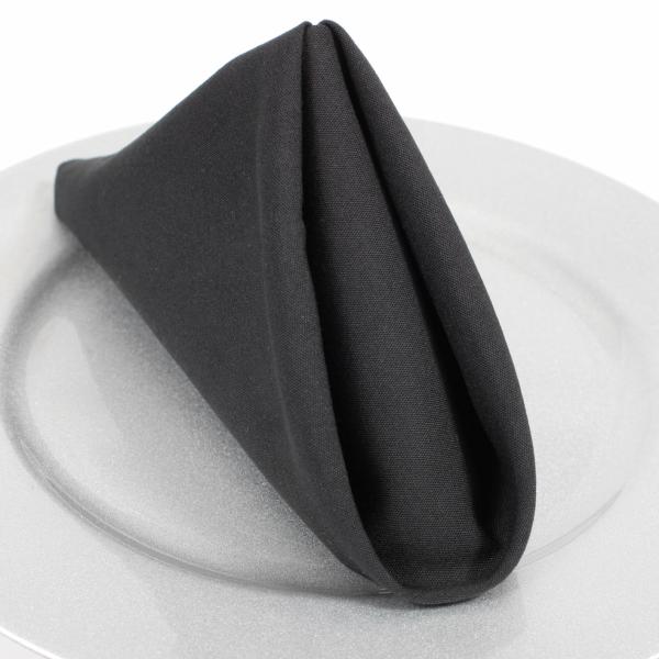 Premium Linen & Cloth Napkins | Spun Poly Napkins – Black (50X50Cm) Cloth Napkins Black