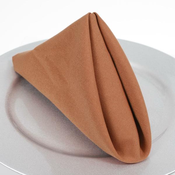 Premium Linen & Cloth Napkins | Spun Poly Napkins – Terracotta (50X50Cm) Cloth Napkins Cloth Napkins