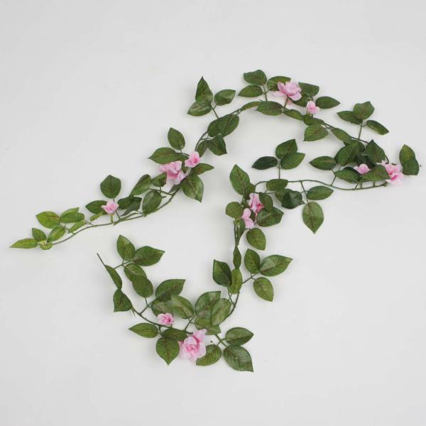 Roses & Peonies | 2 X Pink Rose (4Cm) Artificial Flower Vine – 1.6M Artificial Flowers, Walls & Greenery Hanging Flowers, Vines & Garlands