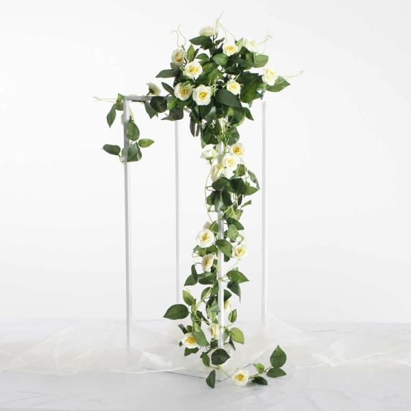 Roses & Peonies | White Rose (3Cm) Flower Waterfall Bouquet – 1M Artificial Flower Bouquets Artificial Flower Bouquets