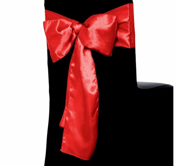 Satin Chair Sashes | Satin Chair Sashes – Red Chair Decor Red