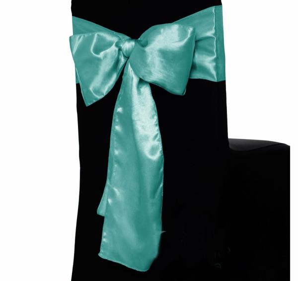 Satin Chair Sashes | Satin Chair Sashes – Turquoise Chair Decor Satin Chair Sashes