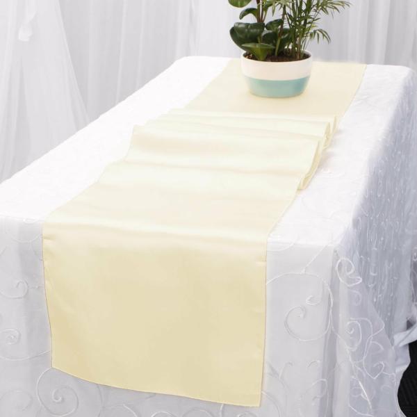 Satin Table Runners | Satin Table Runners – Ivory Satin Table Runners Ivory