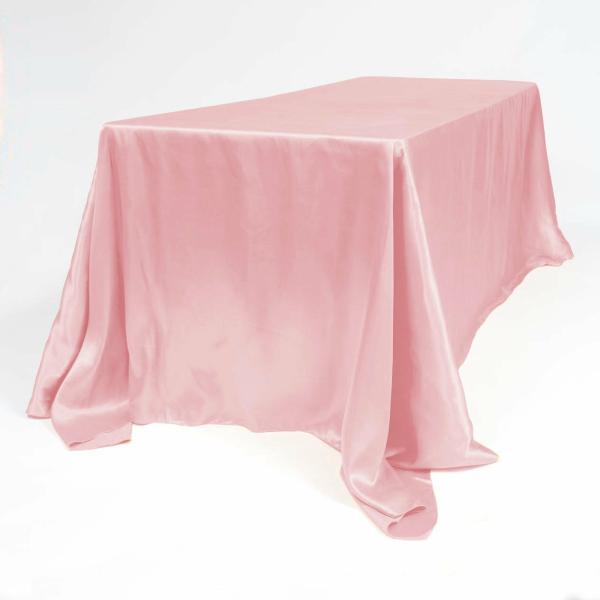 Satin & Velvet Tablecloths | Blush Rectangle Satin Tablecloth (220X330Cm) Satin & Velvet Tablecloths Light Pink