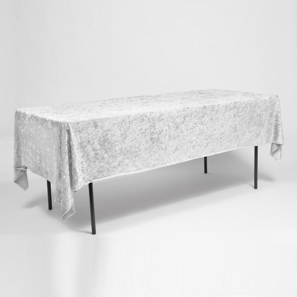 Satin & Velvet Tablecloths | White Velvet Rectangle Tablecloth (153X259Cm) Rectangle Tablecloths Rectangle Tablecloths