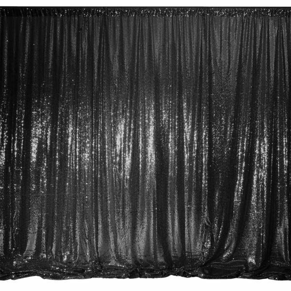 Sequin Backdrops & Wall Panels | Black Sequin Backdrop Curtain 3M X 1.25M Backdrops & Ceiling Decorations Sequin Backdrops & Wall Panels