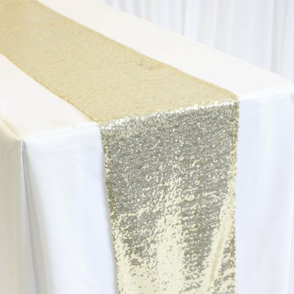 Sequin Table Runners | Sequin Table Runner – Champagne Gold Sequin Table Runners Sequin Champagne Gold