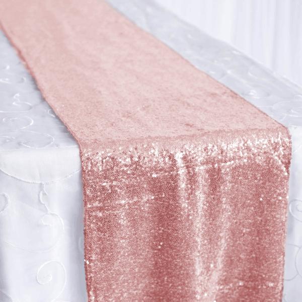 Sequin Table Runners | Sequin Table Runner – Rose Gold Sequin Table Runners Sequin Rose Gold