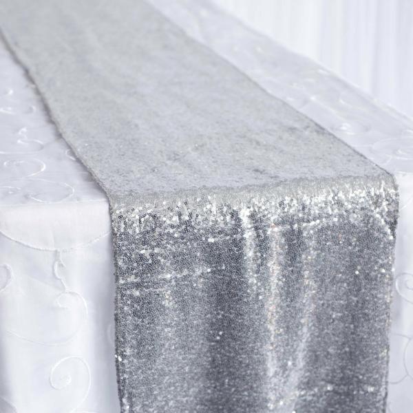 Sequin Table Runners | Sequin Table Runner – Silver Sequin Table Runners Sequin Silver