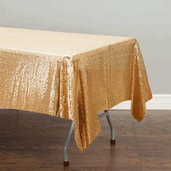 Sequin Tablecloths | Antique Gold Sequin Tablecloth 125X240Cm Sequin Tablecloths Sequin Antique Gold