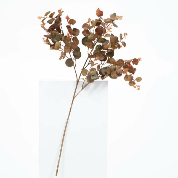 Small Branches & Filler Flowers | Dollar Leaf Eucalyptus Branch – Brown Autumn Theme Tones (75Cm) Artificial Flowers, Walls & Greenery Australian Natives