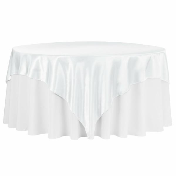 Square Tablecloths | White Square Satin Tablecloth Overlay (230X230Cm) Satin & Velvet Tablecloths Satin & Velvet Tablecloths