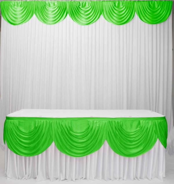 Swags For Tables & Backdrops | Ice Silk Satin 3M Swag – Tropical Spring Green Backdrops & Ceiling Decorations Spring Green