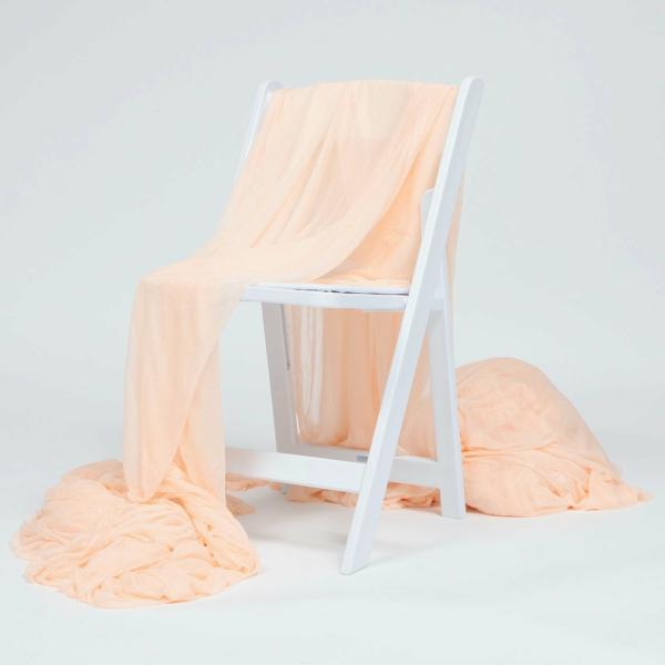 Tulle & Chiffon Backdrops | Peach Chiffon Fabric 1.5Mx25M – (Sheer Stretch Crepe Chiffon) Backdrops & Ceiling Decorations Peach