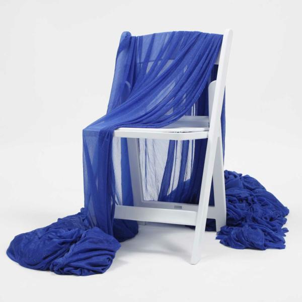 Tulle & Chiffon Backdrops | Royal Blue Chiffon Fabric With Glitter 1.5Mx25M – (Sheer Stretch Crepe Chiffon) Backdrops & Ceiling Decorations Tulle & Chiffon Backdrops