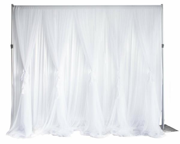 Tulle & Chiffon Backdrops | White Ruffle Tulle Backdrop Curtain With Satin Silk Backing 3Mx3M Backdrops & Ceiling Decorations Tulle & Chiffon Backdrops