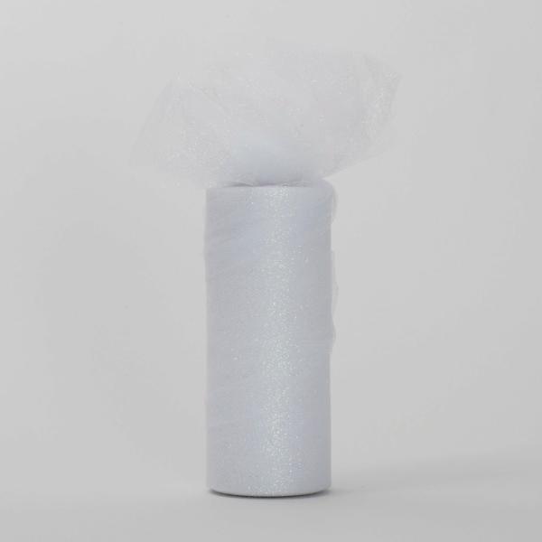 Tulle Fabric Rolls – Small & Medium | Glitter Soft Tulle Fabric Roll – White (22M Length) Aisle Runners & Fabric Rolls Tulle Fabric Rolls - Glitter & Sequin