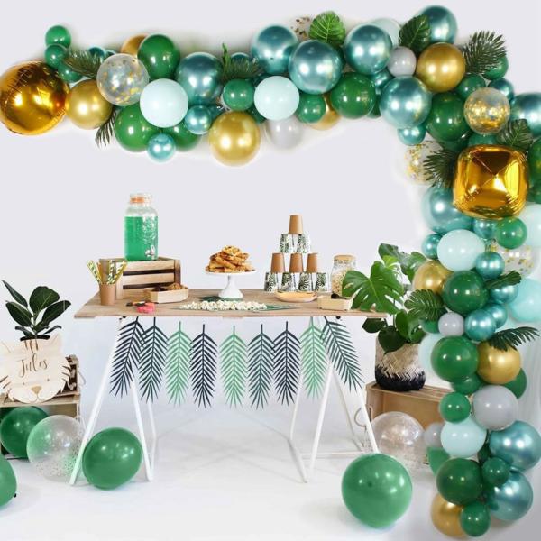 Wedding Arches & Balloon Garlands | 167Pc Balloon Garland Kit – Jungle Green And Gold Balloons & Fairy Lights Balloons & Fairy Lights