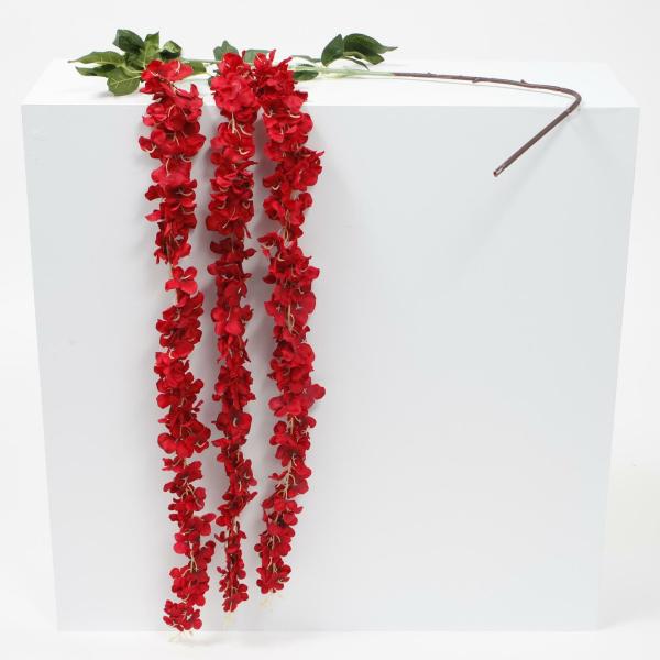 Wisteria | Large Premium Hanging Wisteria Garland – Red (1.6M) Artificial Flowers, Walls & Greenery Hanging Flowers, Vines & Garlands