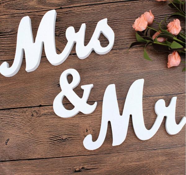 Wooden Letter Sets | Mr & Mrs Wooden Letter Set Centrepiece Stands & Decorating Accessories Centrepiece Stands & Decorating Accessories