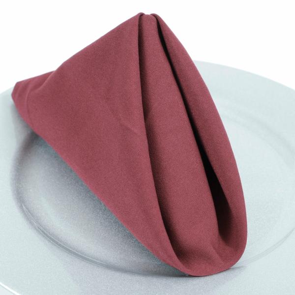 Premium Linen & Cloth Napkins | Spun Poly Napkins – Burgundy (50X50Cm) Cloth Napkins Burgundy