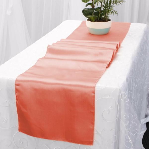 Satin Table Runners | Satin Table Runners – Coral Satin Table Runners Coral