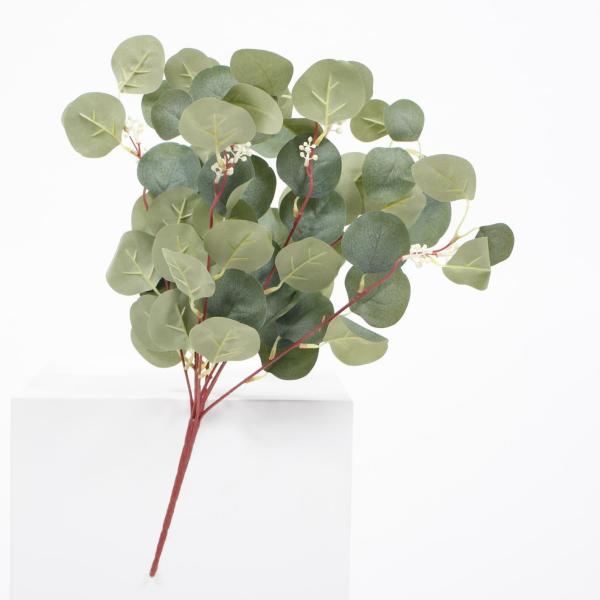 Small Branches & Filler Flowers | Silver Dollar Eucalyptus Branch – Large Leaf 9 Head Spray (45Cm) Artificial Flowers, Walls & Greenery Australian Natives